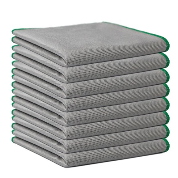 Topboutique 6 Pcs Wine Glass Polishing Cloths Microfiber Cleaning Cloths Window Cleaning Rags Reusable Streak Free Polishing Cloth Wipes for Stainless Steel Eyeglasses Mirrors Screens 12 inch Green