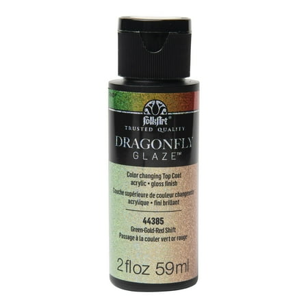 UPC: 0028995443855 | FolkArt Dragonfly Glaze Multi-Surface Paint Green-Gold-Red
