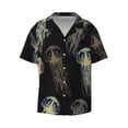 thumbnail image 5 of Picia Jellyfish Men's Linen Shirts Short Sleeve Cuban Beach Shirts Casual Shirts Button Down Shirt for Men Beach Summer Wedding Shirt-, 5 of 7