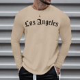 thumbnail image 2 of AMERTEER T-Shirt Blouse Homme Automne Décontracté à Imprimé de Lettres Manches Longues Col Rond Hauts T-Shirt, 2 of 5