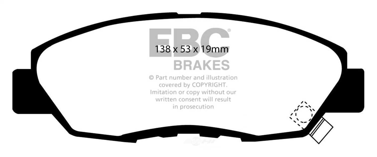 EBC YELLOWSTUFF PADS Fits select: 1996-2015 HONDA CIVIC, 1990-2002 HONDA ACCORD