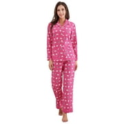 Richie House Women's Cotton Printed Flannel Two-piece Set Pajama RHW2774-A-L
