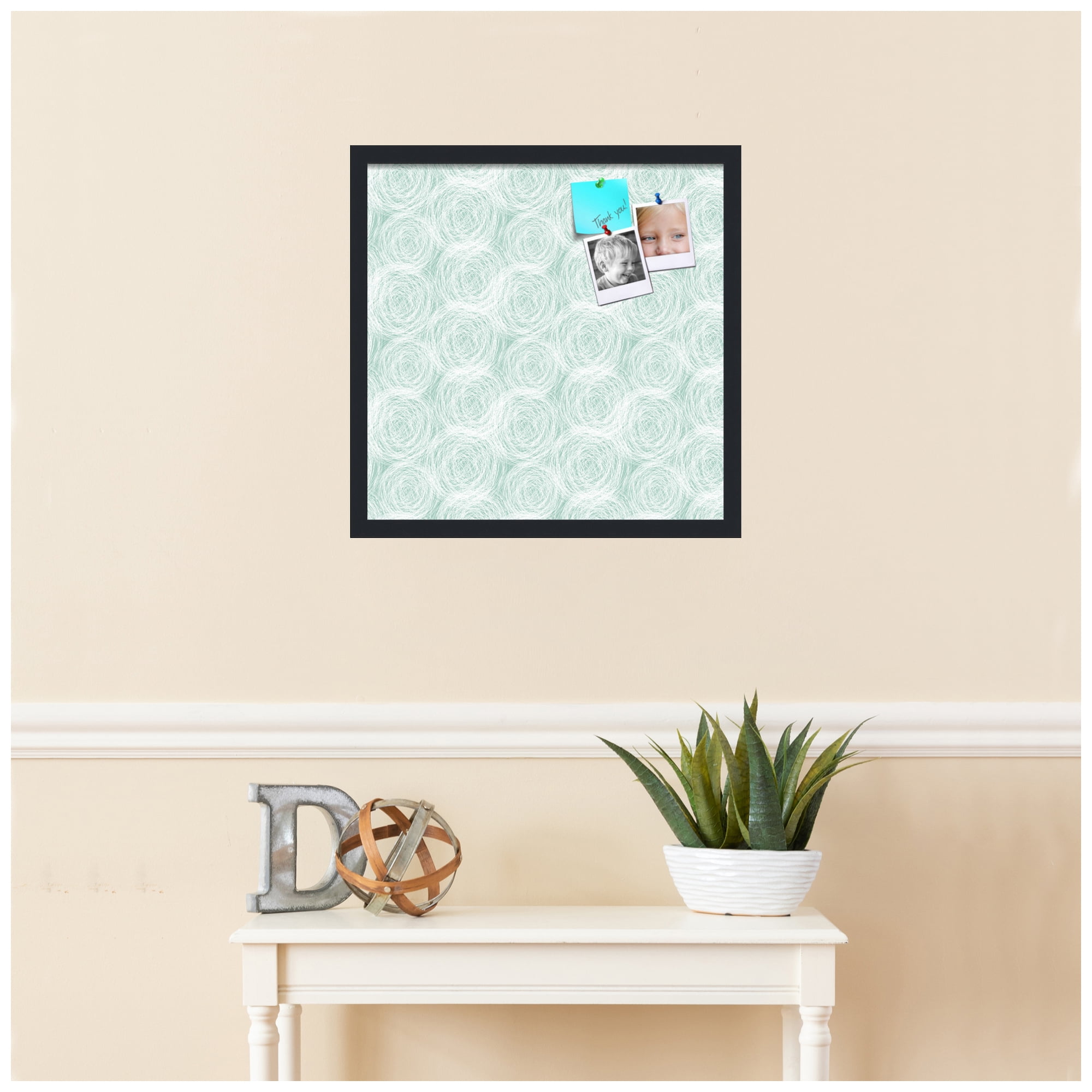 PinPix ArtToFrames 18x18 Custom Cork Bulletin Board    Poster Board Has a Fabric Style Canvas Finish, Framed in Satin Black (PinPix-1926)