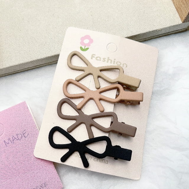 Pinza para el pelo de metal sencilla de estilo marrón para niños, pinza para el pelo rota, pinza para el pelo de pico de pato, pinza para el pelo de una palabra, horquilla para la cabeza, horquilla