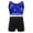 Blue Black, variant on Girls Shiny Rhinestones Shorts Set Active Crop Tank Top Gymnastics Dance Sports Outfit White 6