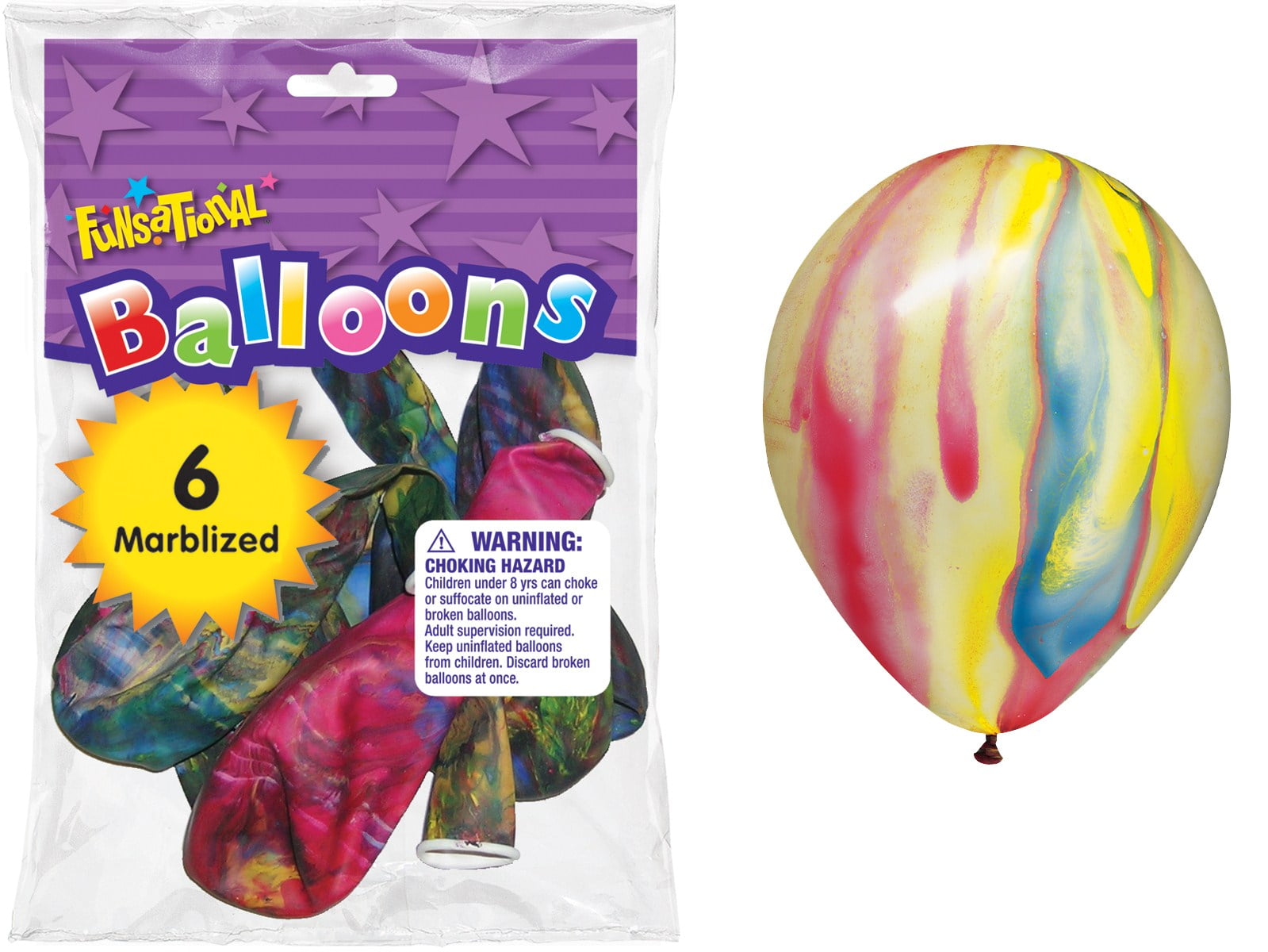Pioneer National Latex 11540 12" Marbleized Funsational Balloons 6