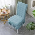 thumbnail image 2 of Ruffled Dining Seat Slipcover with Integrated Cushion and Backrest, 1 Piece Elegant Coral Sea Pattern Skirted Chair Protector for Home Kitchen Decor, 2 of 4
