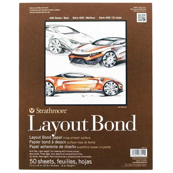 Strathmore ST411-11 400 Series 11'' x 14'' Pad de Liaison de Disposition Liée à la Colle
