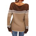 thumbnail image 5 of Tuphregyow Women Pullover Sweater Top Stripe Print Trendy Oversized Fuzzy Party Outdoor Chunky Warm Knit Sweater Casual Jumper Tops Crew Neck Long Sleeve Khaki S, 5 of 5