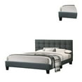 thumbnail image 3 of Benjara Dex Modern Platform California King Bed-Tufted Upholstery-Charcoal Gray, 3 of 5