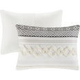 thumbnail image 6 of Hyde Lane Farmhouse Bedding Comforter Sets, Ivory Full/Queen Size Boho Bed Set,Cotton Top with Modern Neutral Style Clipped Jacquard Stripes, 3-Pieces Including Pillow Shams (90x90 Inches), 6 of 15