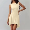thumbnail image 2 of Women’s Sleeveless A-Line High Low Hem Dress Elegant Fit and Flare Cocktail Party Graduation Dress, 2 of 8