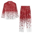 thumbnail image 4 of Kuiaobaty Santa Claus Print 2 Pieces Sleepwear Set Music Note Women's Pajamas Set Christmas Long Sleeve Tops and Long Pants 3 Pack Loungewear Set Home Pajamas Set Sleepwear, S, 4 of 7