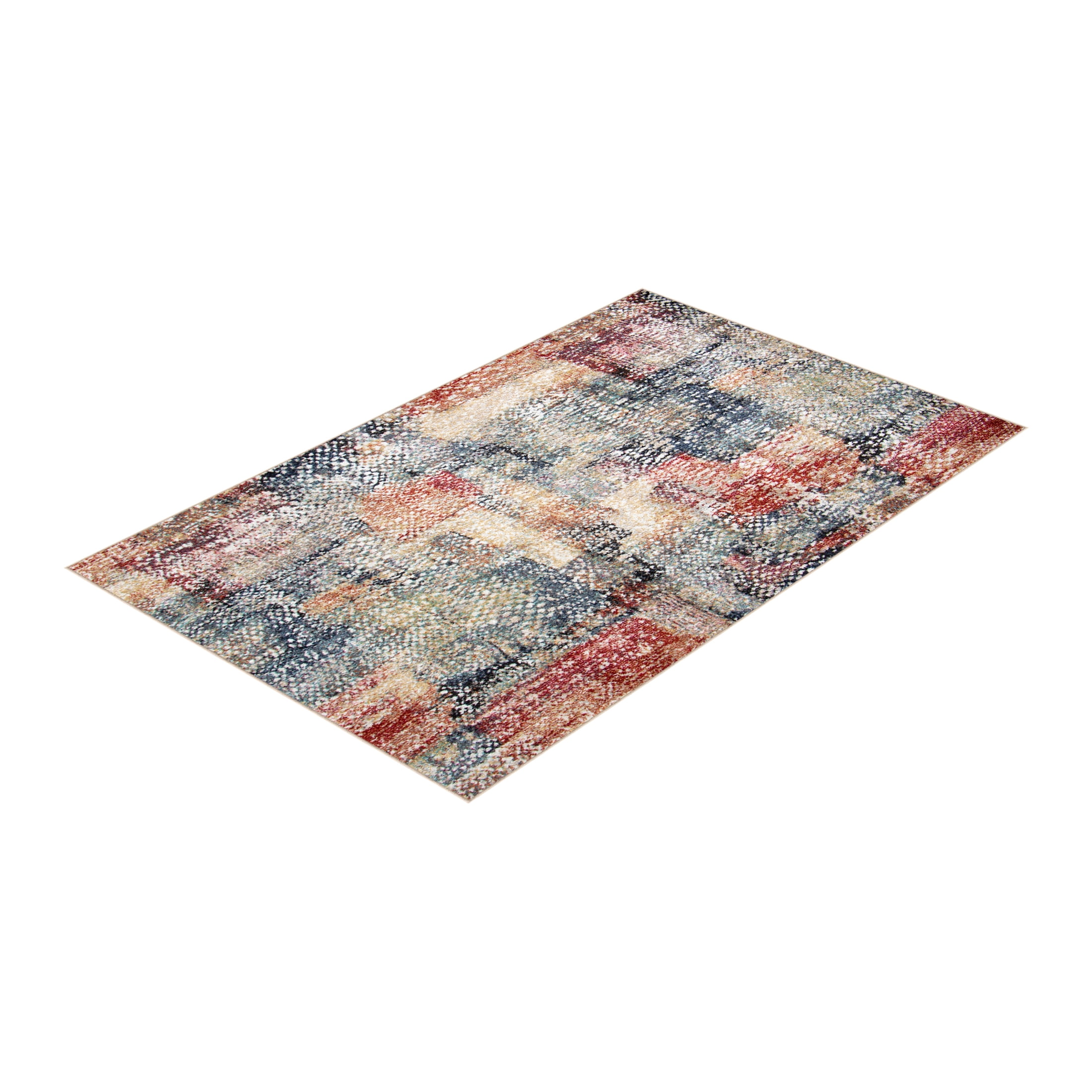 Mainstays Modern Morgana Multi-Color 5' x 7' Woven Olefin Area Rug with Frieze Accents