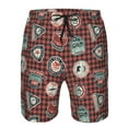 thumbnail image 4 of Yiaed Mountain Adventure Badges Print Men's Swim Trunks with Lining Quick Dry Sports Shorts Beach Shorts Boardshorts-Small, 4 of 5