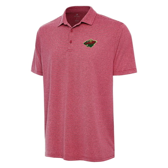 Men's Antigua Heather Red Minnesota Wild Scheme Polo