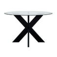 thumbnail image 4 of Bowery Hill Modern X Base Wood and Glass Dining Table in Black, 4 of 7