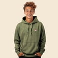 thumbnail image 3 of Dalix Flamingo Embroidered Fleece Hoodie Mineral Wash Long Sleeve Sweatshirt Mens in Olive S Small, 3 of 5