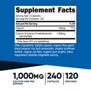 Nutricost HMB (Beta-Hydroxy Beta-Methylbutyric) Supplement 1000mg, 240 Capsules