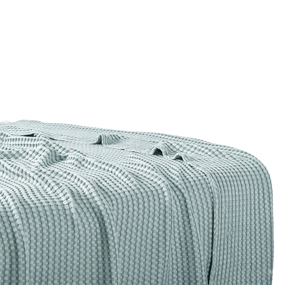 Throw Blanket Haze Blue Waffle Weave Single Pack for Couch and Bed