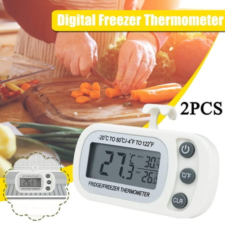 

HIBRO 2pc New-Refrigerator Thermometer Digital Kitchen Wireless Fridge Freezer