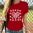 thumbnail image 2 of Ichuanyi Womens Shirts , Women Short Sleeves O-neck Print Casual Tops Blouse T-shirt Valentines Day Gifts for Her, 2 of 5