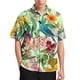 thumbnail image 5 of Camisas hawaianas con estampado 3D de pájaros, flamencos y loros para hombre, camisa de playa para vacaciones, blusa de solapa de manga corta a la moda, ropa de calle, 5 of 5