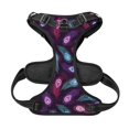 thumbnail image 5 of Lsque Peacock Feathers3 Dog Harness, No-Pull Pet Harness with 2 Leash Clips, Adjustable Soft Padded Dog Vest with Easy Control Handle for Large Dogs-Medium, 5 of 9