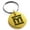 Gold, variant on Stainless Steel Letter M Initial Empire Monogram Engraved Small Medallion Circle Charm Keychain Keyring