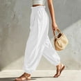 thumbnail image 3 of Aezemi Womens Ruffle Elastic Waist Trousers Fashion Comfy Pull on Summer Joggers Summer Walking Daily Casual Spring Pants with Pockets 3XL, 3 of 9
