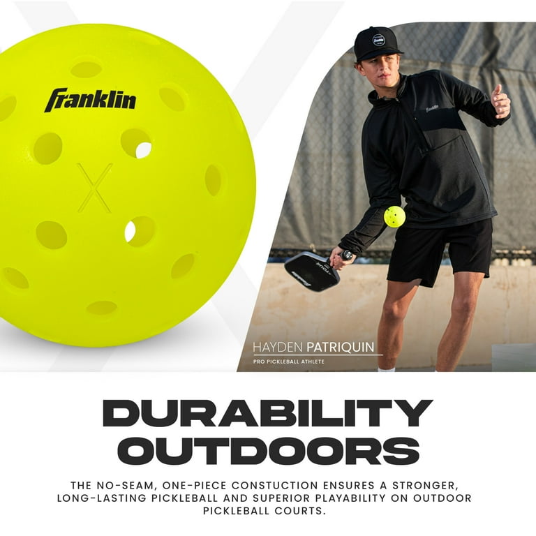 Franklin Sports X40 Optic Yellow Outdoor Pickleball Court Balls