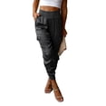 thumbnail image 1 of Pantalones Informales para Mujer Cintura Elástica Alta Bolsillos Laterales Color Sólido Ajustados Tobillo Cónico Pantalones de Moda ANGGREK  Otros, 1 of 5
