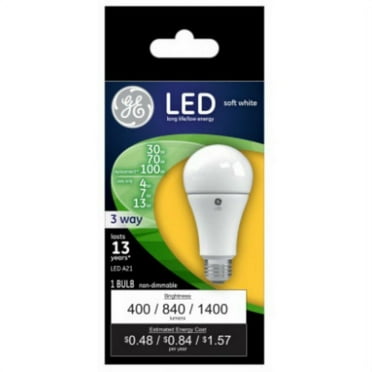 GE 93126861 A19 LED Light Bulb, Soft White, 400 Lumens, Each