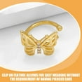 thumbnail image 4 of unbranded 1Par Aretes Clip on Butterfly Dorados Para Mujer Con Estilo Y Material, 4 of 8