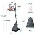 thumbnail image 4 of Best Choice Products Adjustable 4.4-10ft Basketball Hoop, Portable Goal w/Shatterproof Backboard, Ball Return - White, 4 of 11