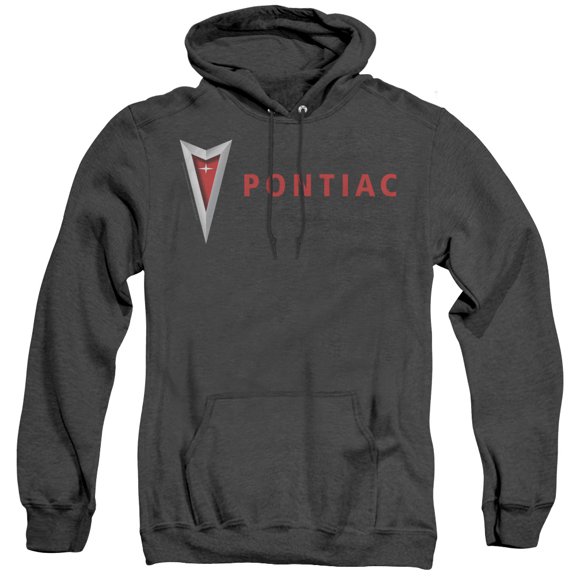 Pontiac Modern Pontiac Arrowhead Adult Heather Hoodie Sweatshirt Black