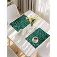 thumbnail image 5 of Green Leopard Print Placemats Set of 6, Farmhouse Abstract Animal Patterned Placemats for Dining Table, Place Mats for Kitchen Tabletop, Waterproof Wipeable Dining Table Mats Set, 5 of 9