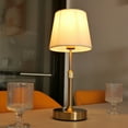 thumbnail image 5 of Portable Cordless Table Lamp Usb Rechargeable Fabric Shade Desk Lamp Decor Light (Gold), 5 of 10