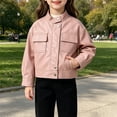 thumbnail image 5 of Coerni Boys Girls Faux Leather Jacket Banded Stand Collar Biker Moto Coat Teen Trendy Vintage Cropped Jackets Fall Winter Coat, 5 of 7
