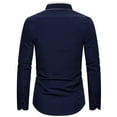 thumbnail image 3 of BiZtdJrK Mens Wedding Party Elegant Dress Shirt 2025 Fall Long Sleeve T-shirts Button Down Casual Business Shirts Regular Fit Formal Shirts Sales of The Day Lightning Navy M, 3 of 4