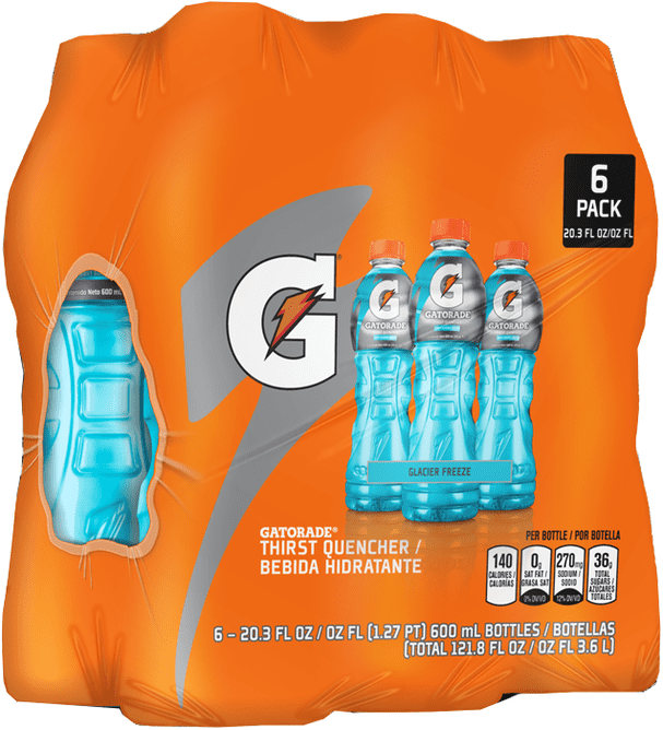 Gatorade Thirst Quencher Glacier Freeze, No Allergens, 20.28 fl oz, 6 Pack