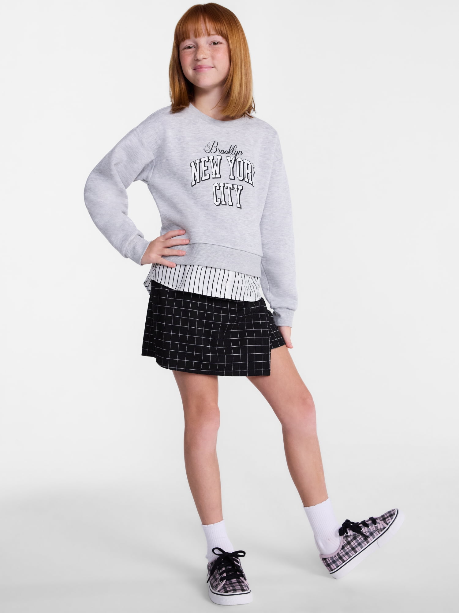 Wonder Nation Girls Wrap Skirt, Sizes 4-18 & Plus