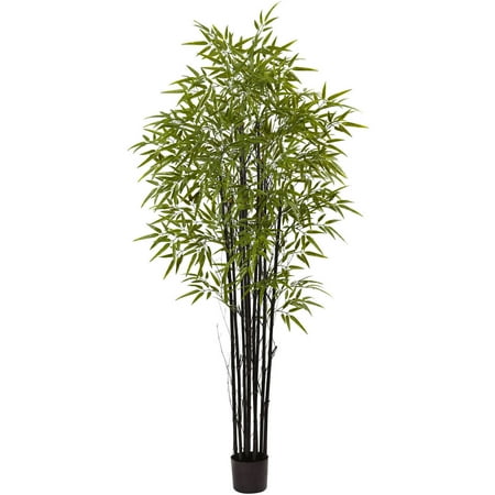 - Nearly Natural Black Bamboo Tree with 9 Stalks and 1470 Leaves, UV Resistant, Indoor/Outdoor