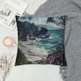 thumbnail image 2 of JEUXUS Pillow Cover Watercolor Oil Painting Scenery Series Decorative Throw Pillow Covers Cushion Case Waist Lumbar Pillow Shams Mountain Tree, Green Black, 2 of 5