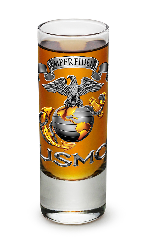 Shot Glasses US Marine Corps Gifts for Men or Women Semper Fidelis