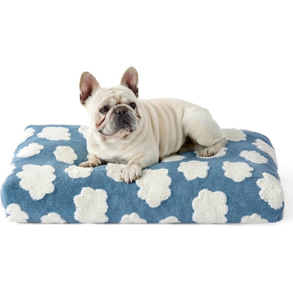 Medium Dog Bed with Waterproof Washable Cover and Nonslip Bottom Blue