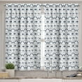 thumbnail image 2 of Ambesonne Navy Valance & Curtain, Anchor Starfish Sea Life, 55"x45", Navy and White, 2 of 6