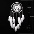 thumbnail image 4 of Atrapasueños blanco: atrapasueños negro: atrapasueños con cuentas y plumas para decoración de dormitorio, hogar, coche, dormitorio, 20,5 cm de diámetro, 4 of 5