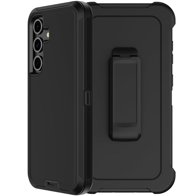 Funda RubCase para Samsung Galaxy S24 FE con clip para cinturón, color negro