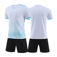 thumbnail image 2 of EnJoCho Boys Soccer Clothes Short Sleeve Loose Gradient Tshirt + Shorts Kids Girls Training Athleti𝖼 𝖳racksuit Outfits for 5-13 Years, 2 of 6